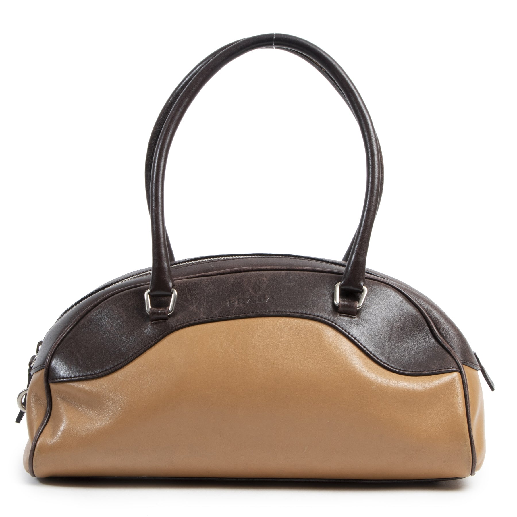 Authentic secondhand Prada Duotone Bowling Bag designer bags designer brands fashion luxury vintage webshop safe secure online shopping