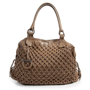 Authentic secondhand Salvatore Ferragamo Braided Brown Bag designer bags fashion webshop fashion luxury vintage webshop