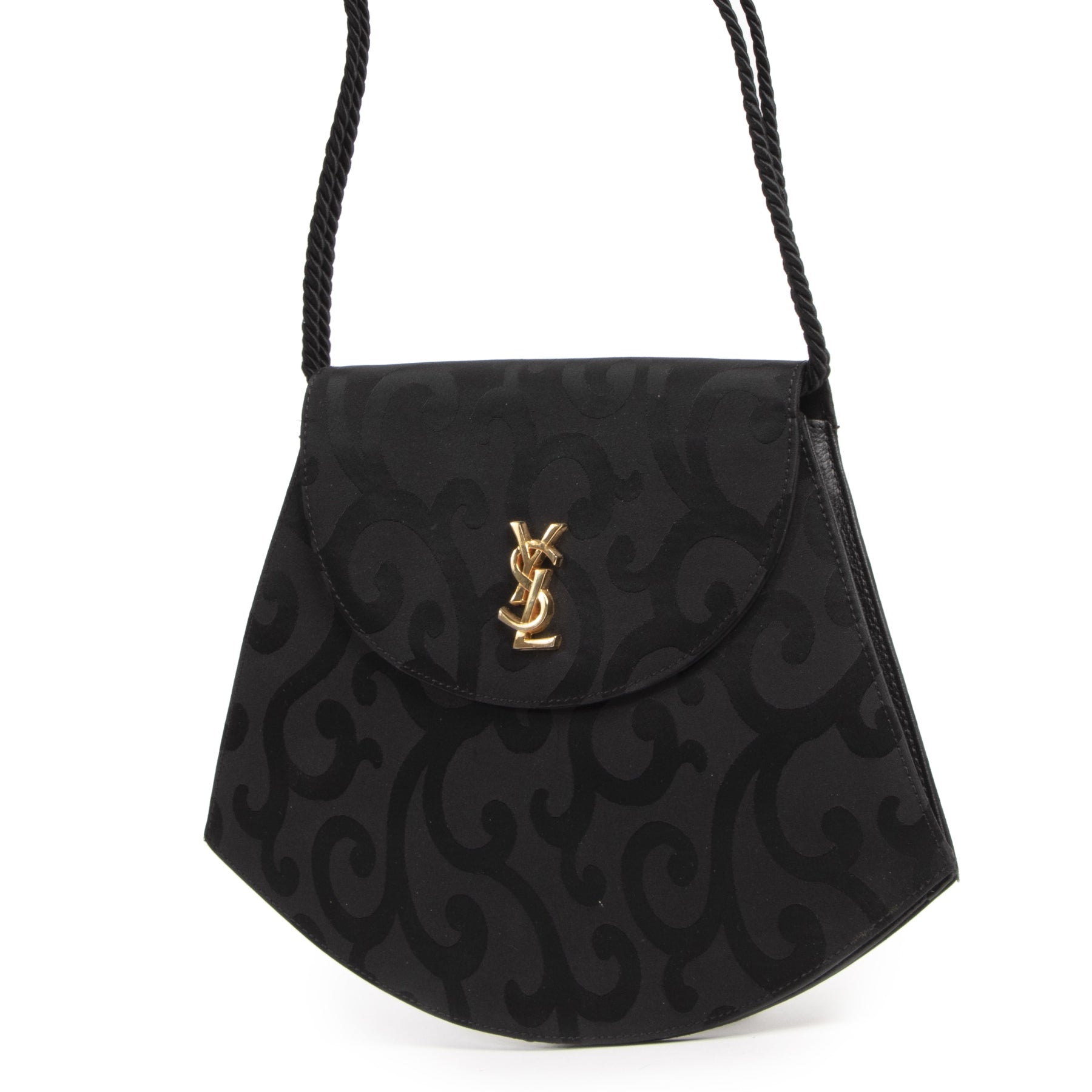 Authentieke Tweedehands Saint Laurent Black Tassle Shoulder Bag juiste prijs veilig online shoppen luxe merken webshop winkelen Antwerpen België mode fashion