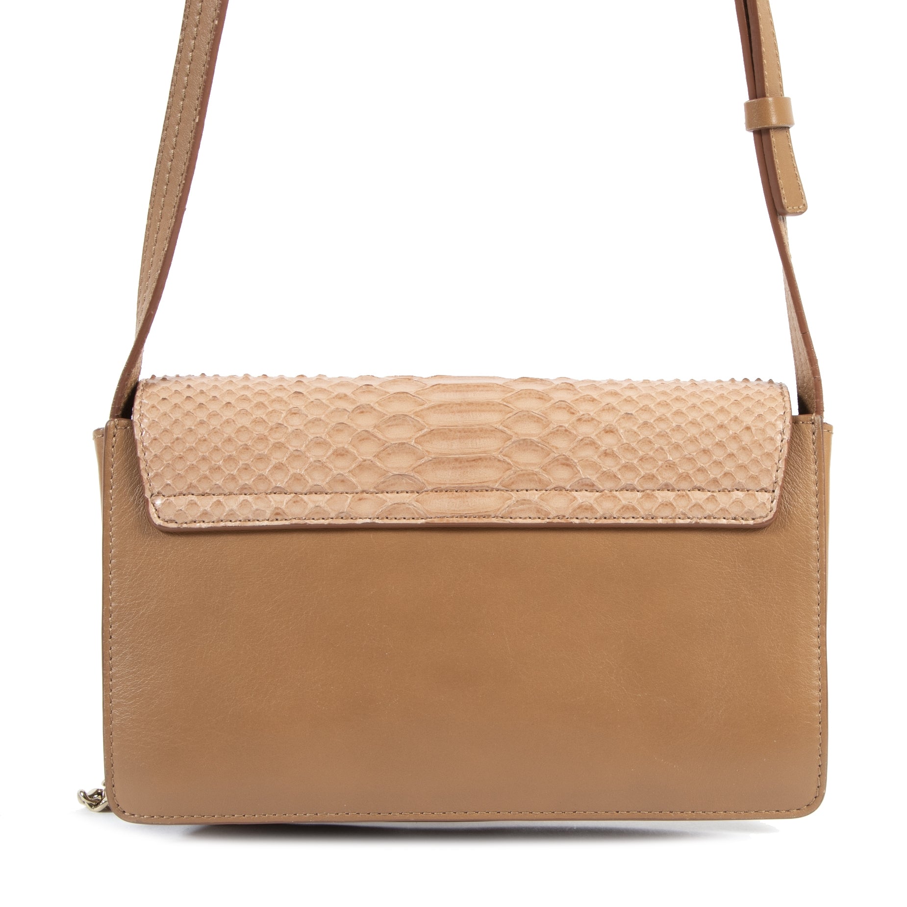 Chloe Caramel Python Calfskin Small Faye Shoulder Bag