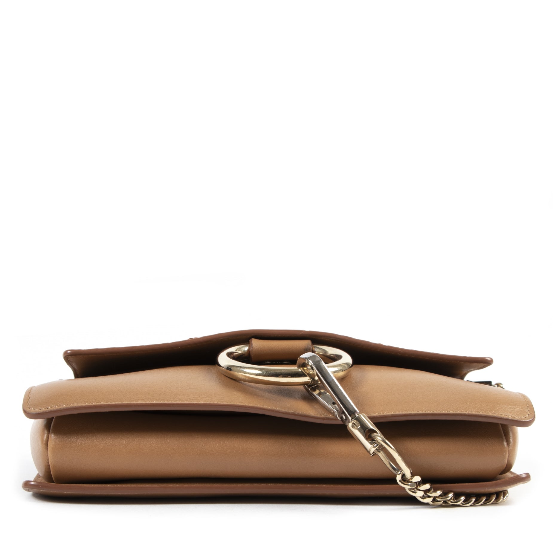 koop veilig online Chloe Caramel Python Calfskin Small Faye Shoulder Bag