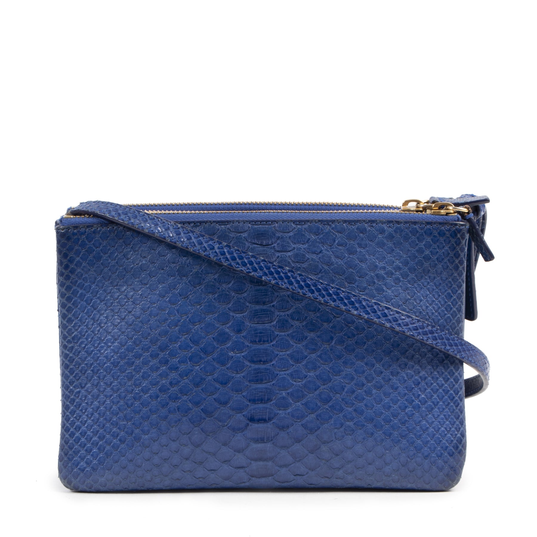 Authentic second-hand vintage Céline Trio Python Crossbody Bag buy online webshop LabelLOV