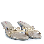 Authentic secondhand Prada Gold Strappy Kitten Heels - Size 40 designer bags fashion luxury vintage webshop safe secure online shopping Antwerp