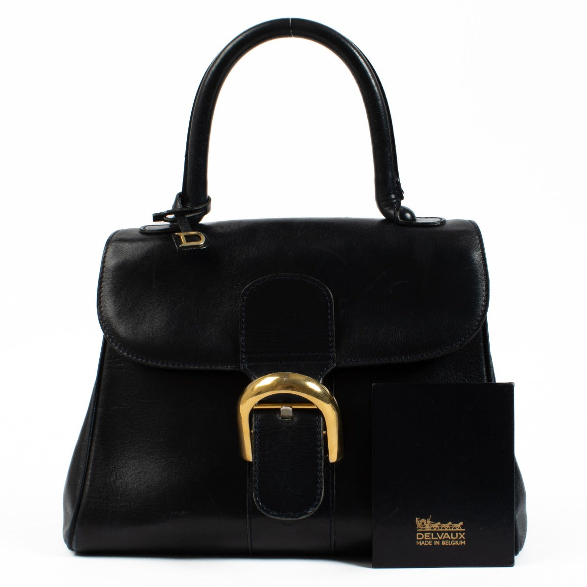 Delvaux Brillant PM en cuir bleu vintage