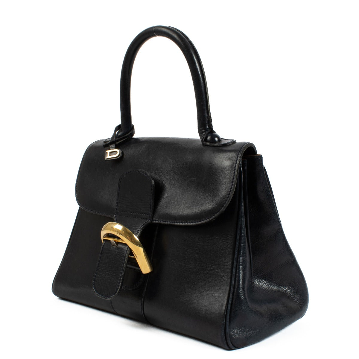 Delvaux Brillant PM en cuir bleu vintage