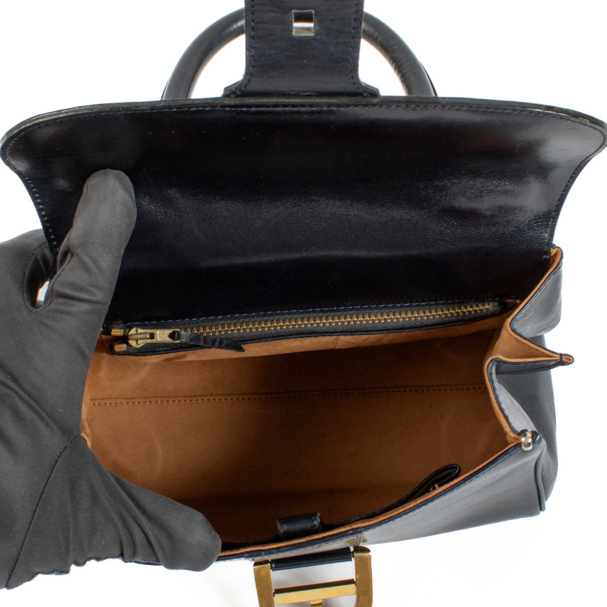 Delvaux Brillant PM en cuir bleu vintage