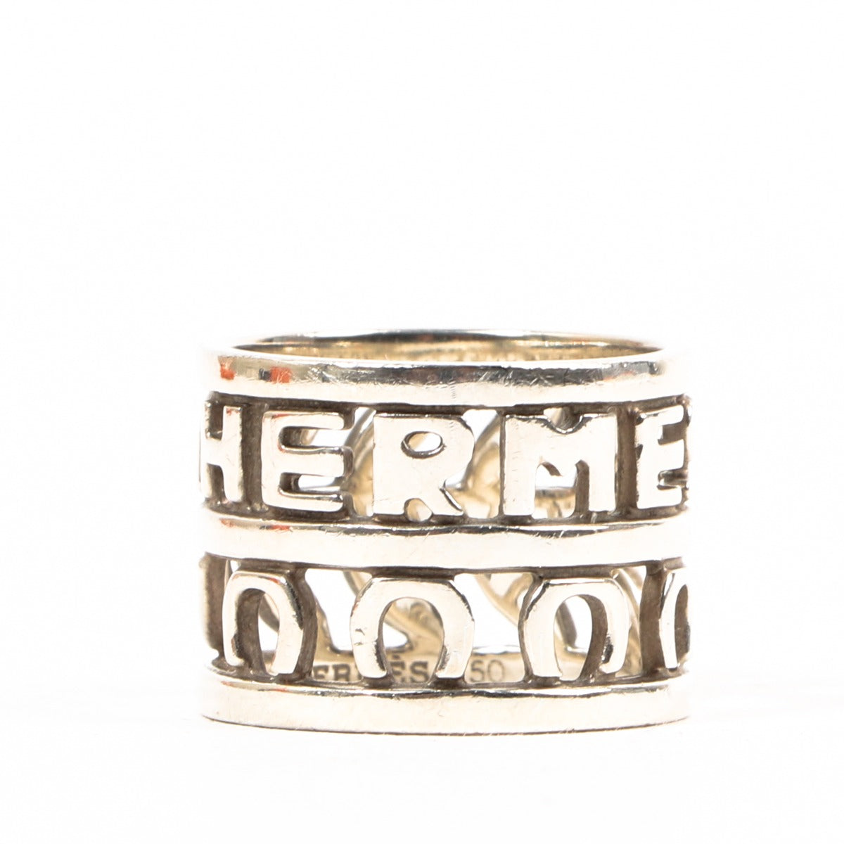 Buy an authentic Hermès Silver Campaign Ring in very good condition at Labellov in Antwerp.