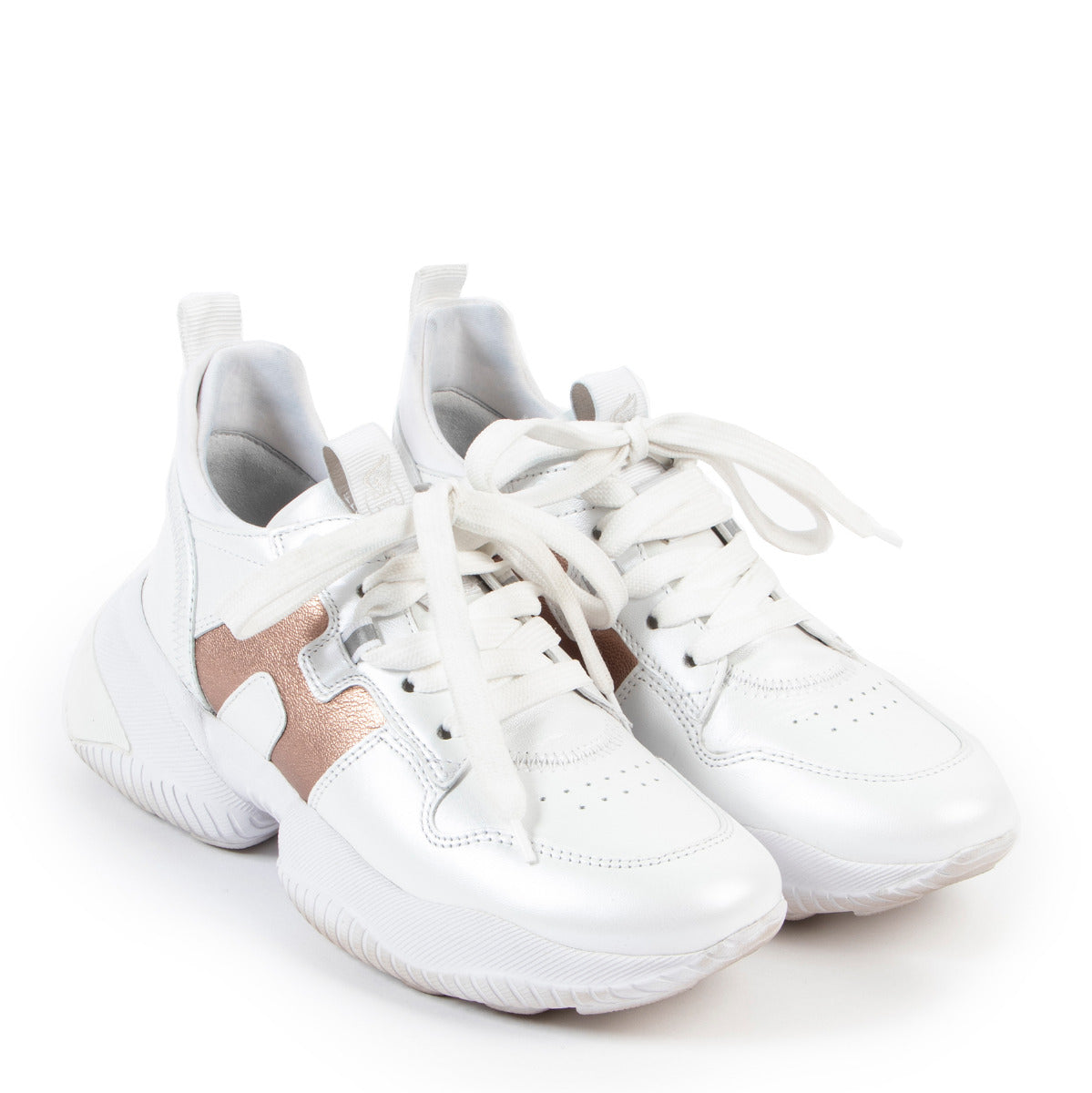 Hogan Interaction White Irridescent Sneakers - size 36.5