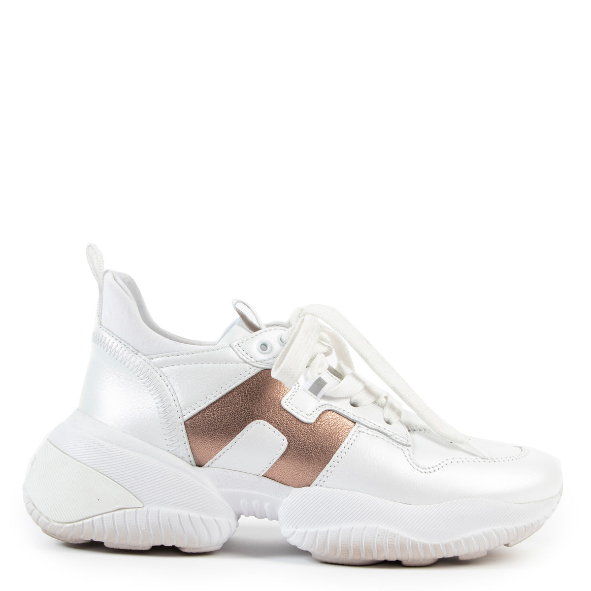 Hogan Interaction White Irridescent Sneakers - size 36.5