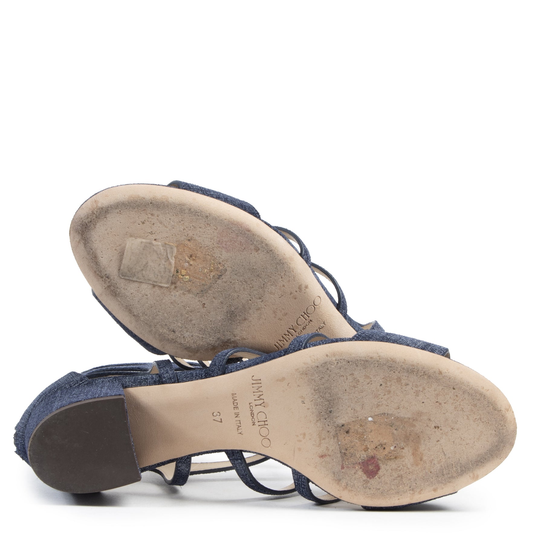 Authentic secondhand Jimmy Choo Ren 35 Denim Sandals - Size 37 designer bags shoes accessories fashion luxury vintage webshop safe secure online shopping