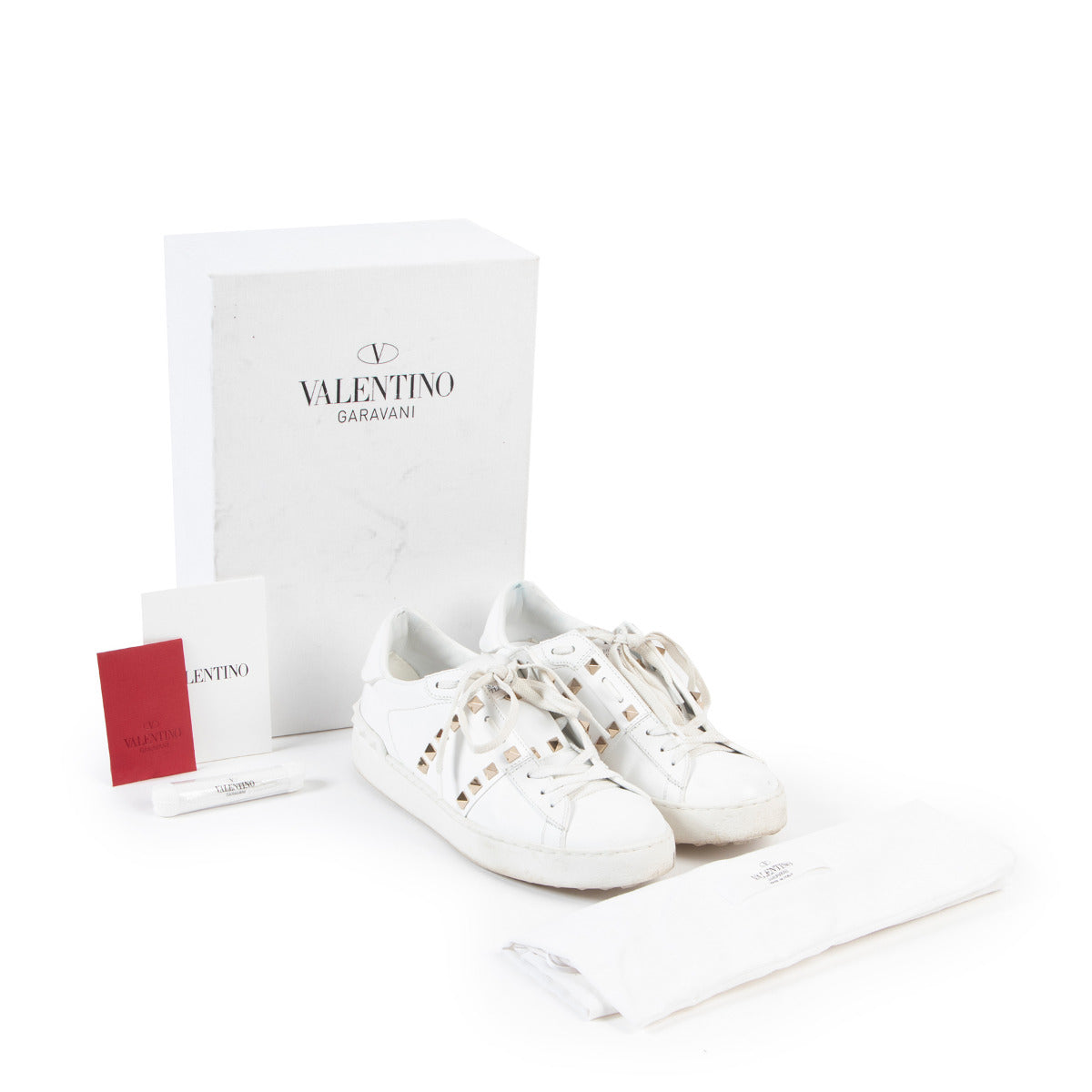 Valentino Garavani White Rockstud Sneakers - size 37