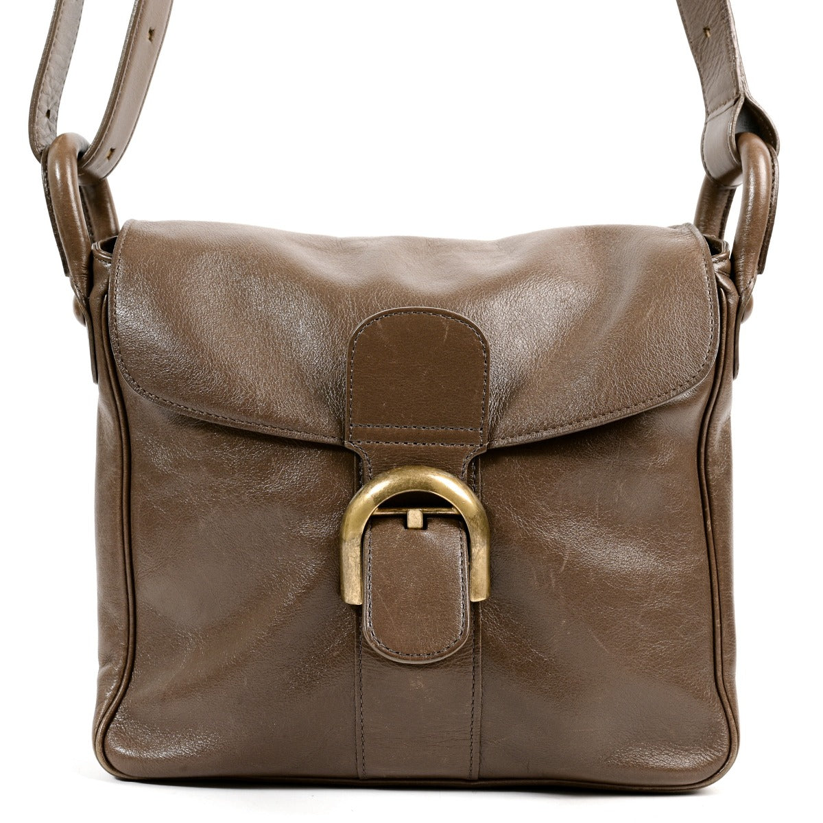 Delvaux Brillant Baudrier Brown Leather Crossbody Bag