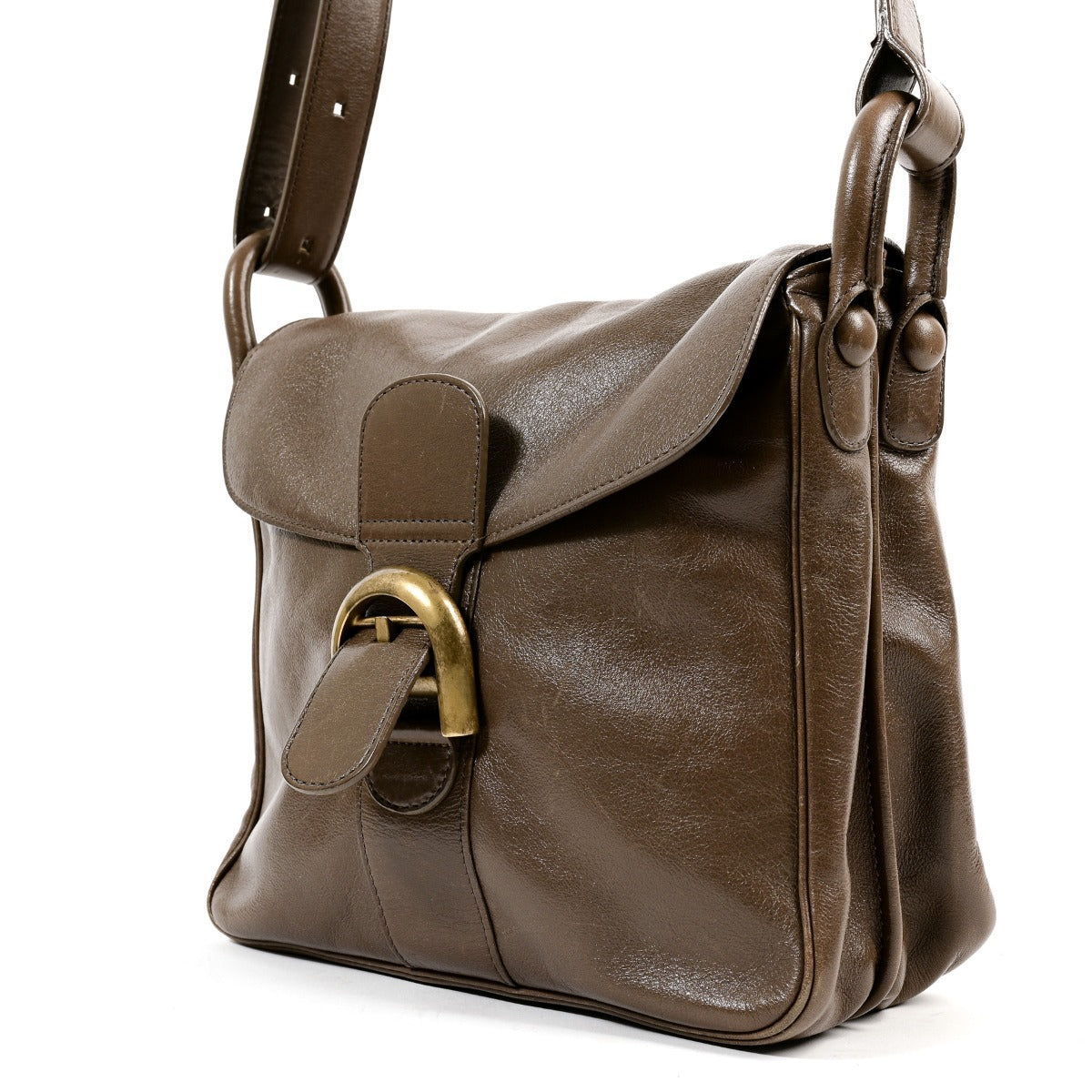 Delvaux Brillant Baudrier Brown Leather Crossbody Bag