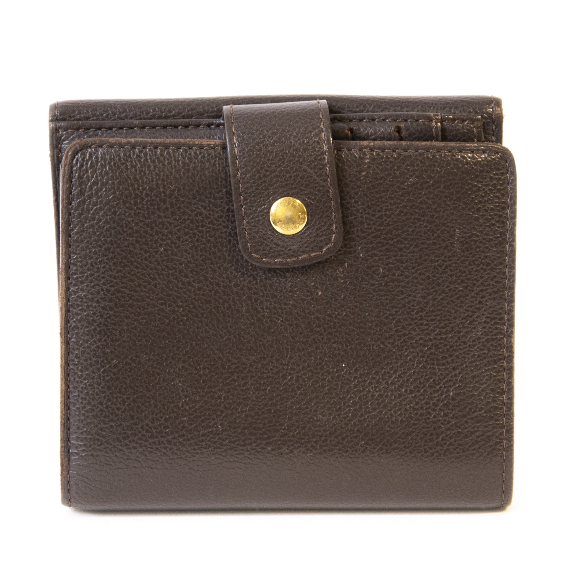 Authentieke Tweedehands Delvaux Dark Brown Wallet juiste prijs veilig online shoppen luxe merken webshop winkelen Antwerpen België mode fashion