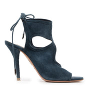 Authentic Secondhand Aquazzura Blue Sexy Thing Suede Heels - Size 38 designer shoes accessories designer high end brands fashion luxury vintage webshop safe secure online shopping