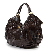 Authentieke Tweedehands Louis Vuitton Brown Vernis Surya XL Bag juiste prijs veilig online shoppen luxe merken webshop winkelen Antwerpen België mode fashion