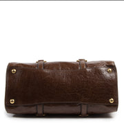Authentieke Tweedehands Miu Miu Vitello Shine Brown Leather Satchel juiste prijs veilig online shoppen luxe merken webshop winkelen Antwerpen België mode fashion
