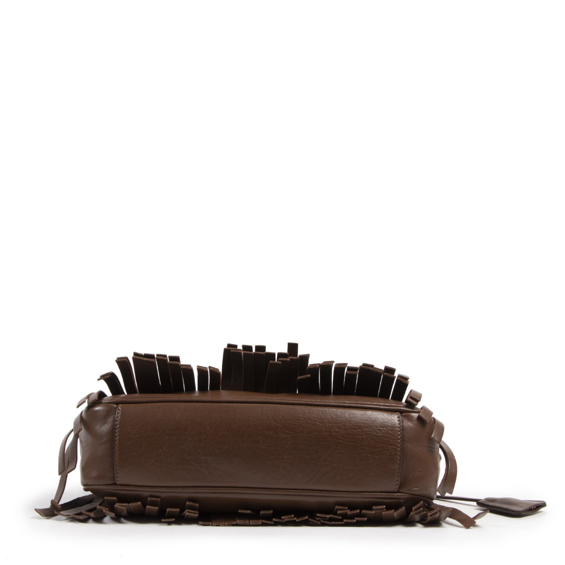 Authentic secondhand Prada Brown Fringe Crossbody Bag designer bags fashion luxury vintage webshop safe secure online shopping designer high end brands