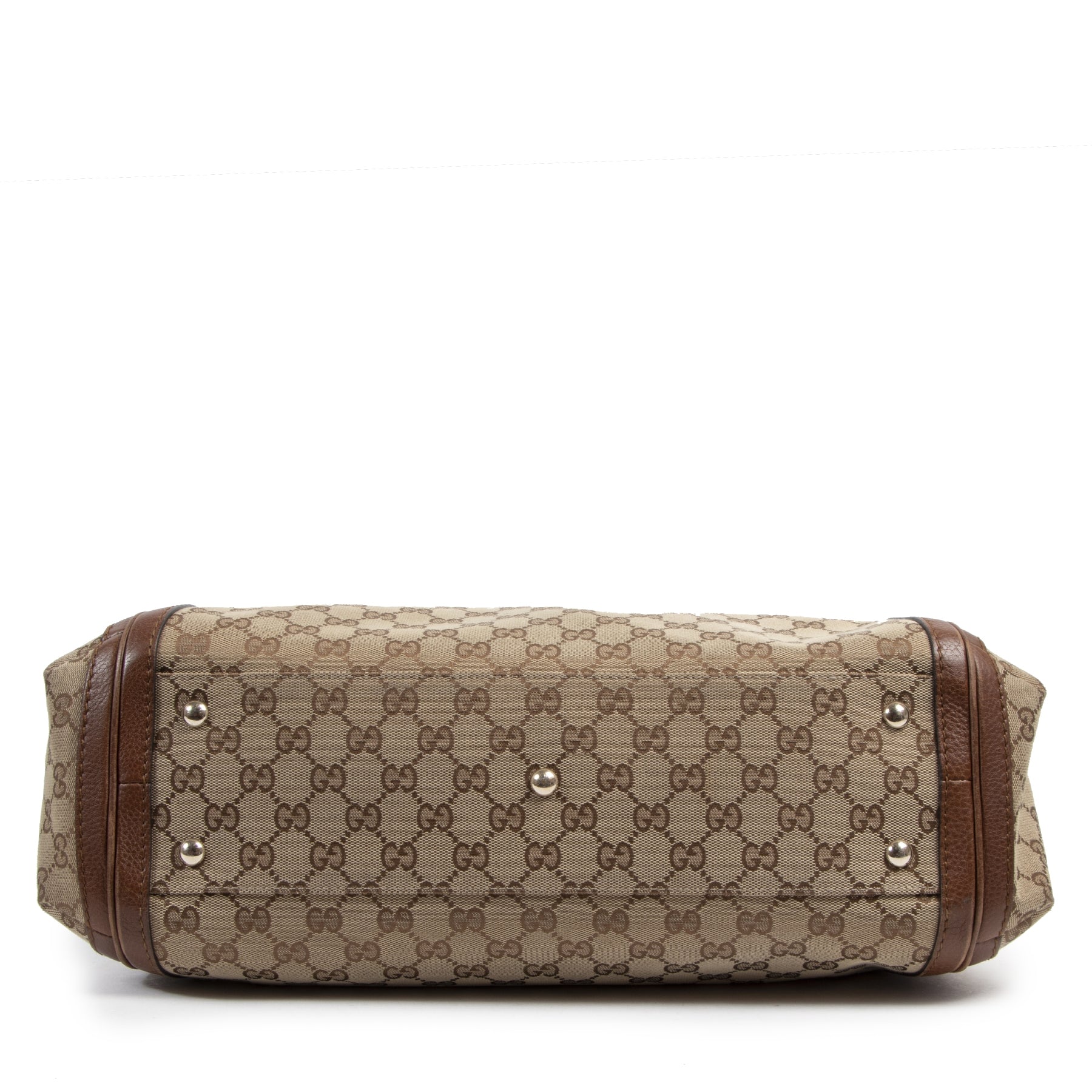 Authentic secondhand Gucci Bella Monogram Canvas Tote Satchel Bag designer bags fashion luxury vintage webshop safe secure online shopping high end designer brands