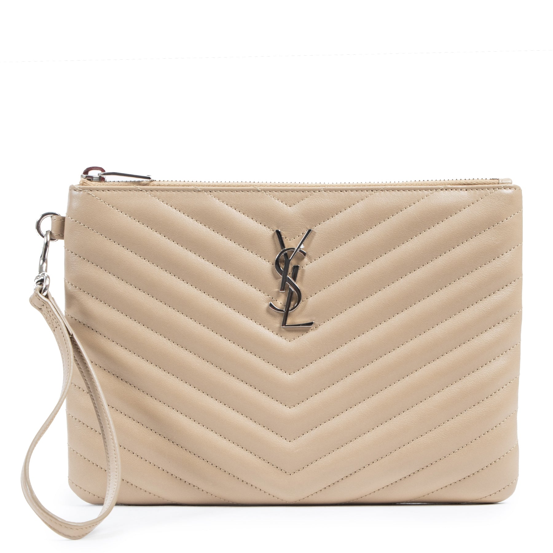 Saint Laurent Beige Jolie Clutch Bag for the best price online