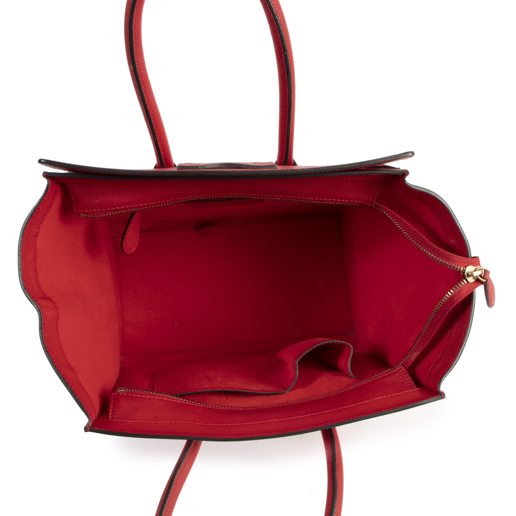 Authentic secondhand Céline Mini Red Luggage Bag designer bags fashion luxury vintage webshop safe secure online shopping designer high end brands