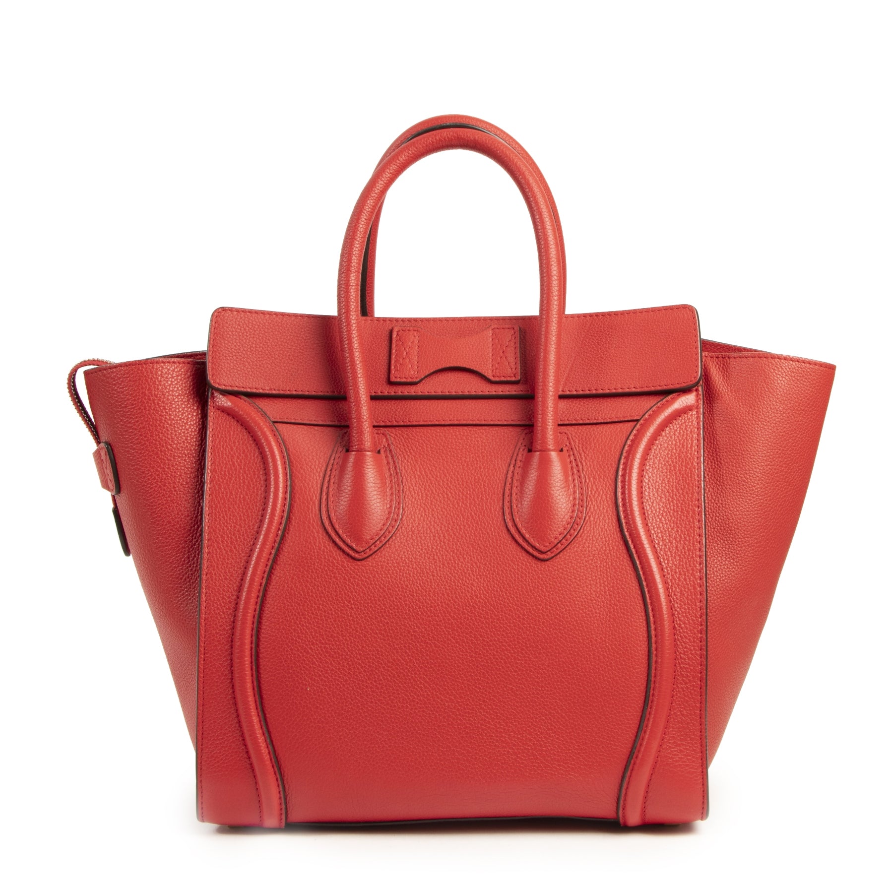 Authentieke Tweedehands Céline Mini Red Luggage Bag juiste prijs veilig online shoppen luxe merken webshop winkelen Antwerpen België mode fashion