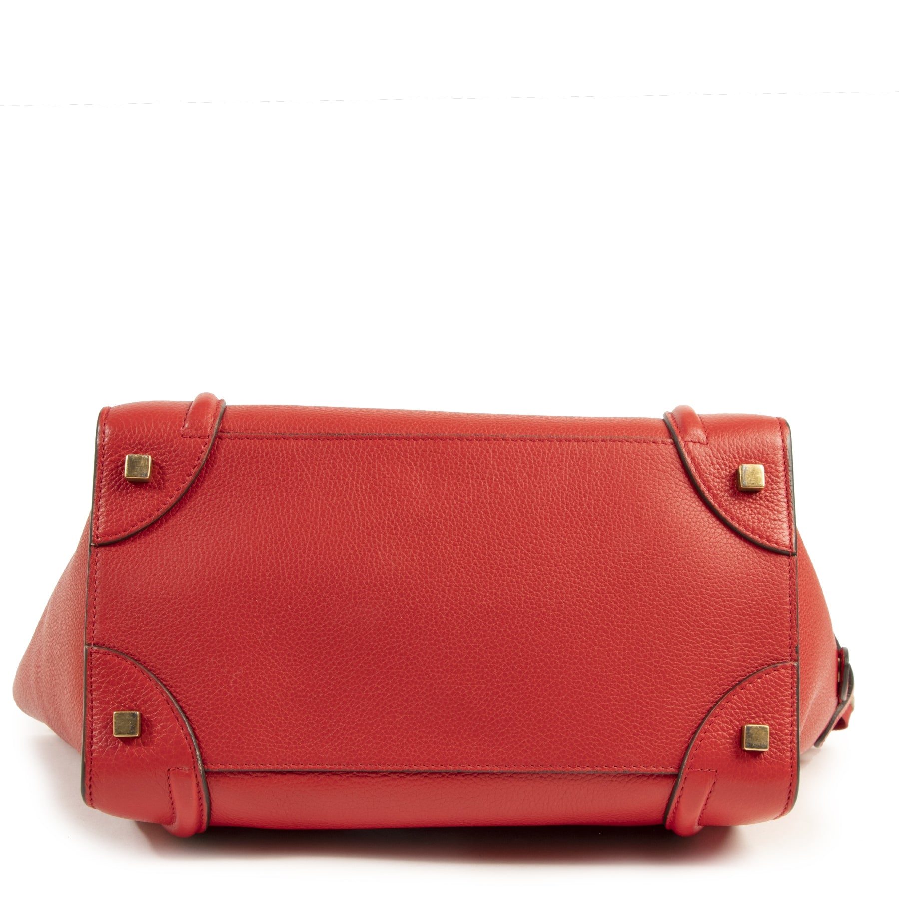 Authentic secondhand Céline Mini Red Luggage Bag designer bags fashion luxury vintage webshop safe secure online shopping designer high end brands