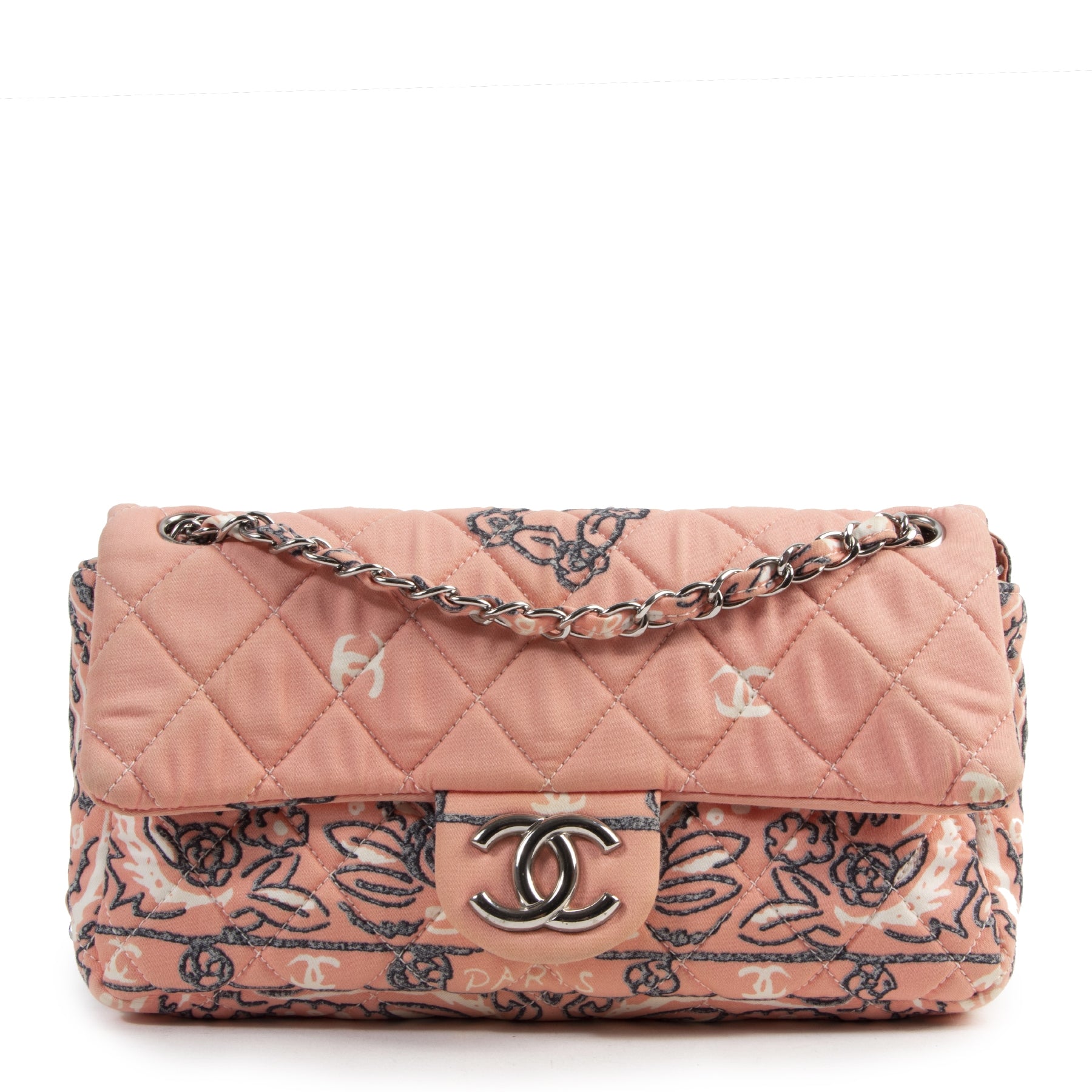 Chanel Fabric Printed Classic Flap Bag