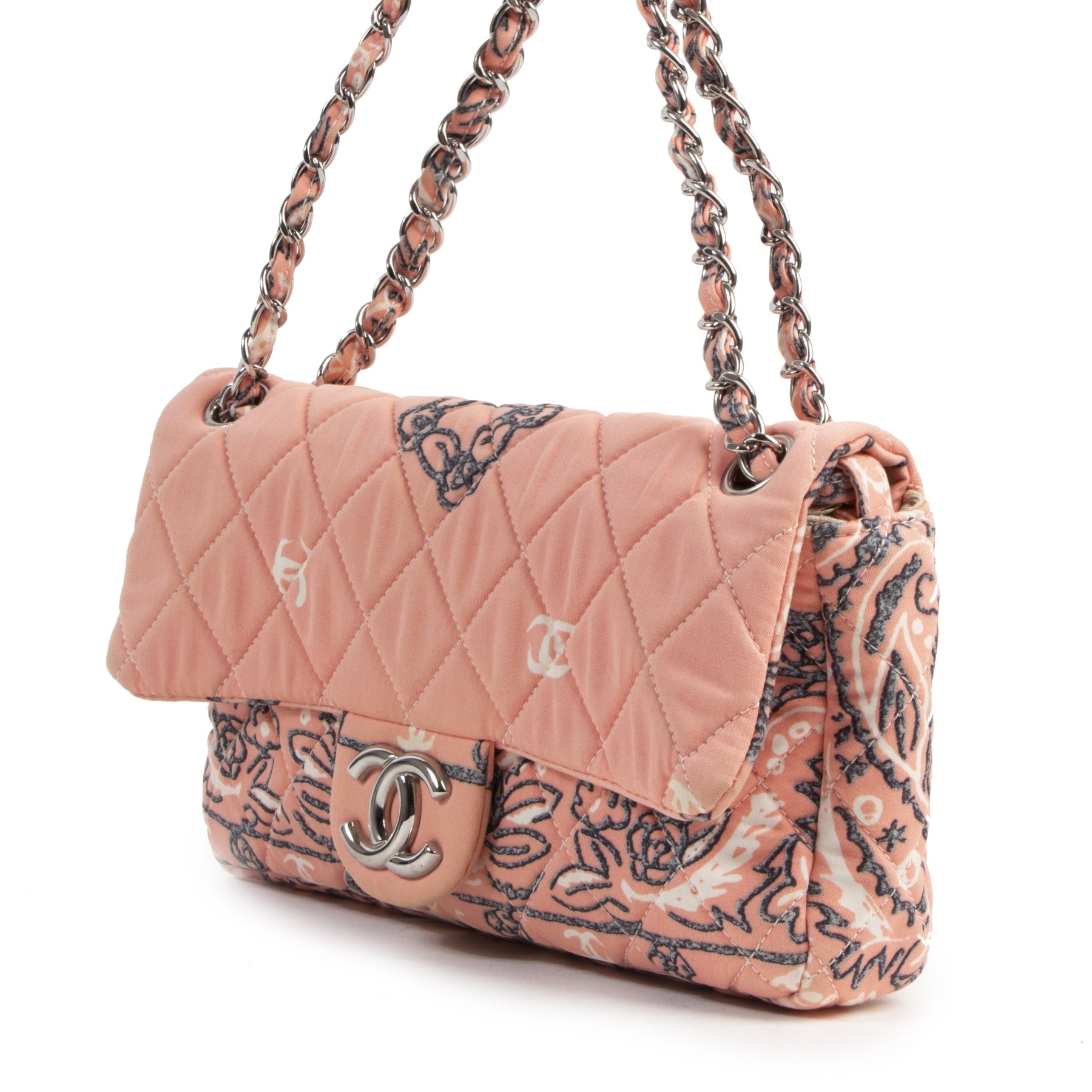 Chanel Fabric Printed Classic Flap Bag