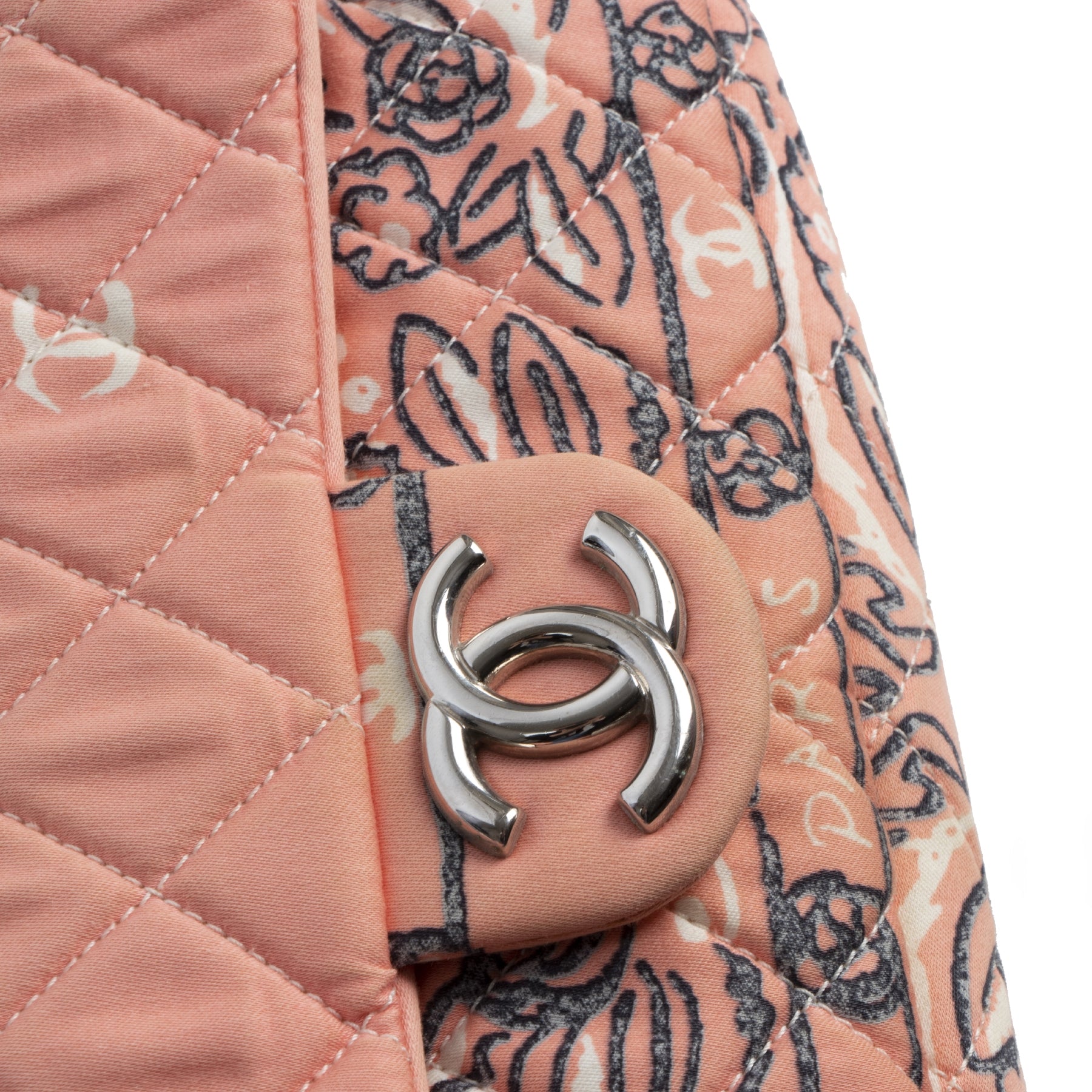 skip the waitinglist shop safe online Chanel Fabric Printed Classic Flap Bag