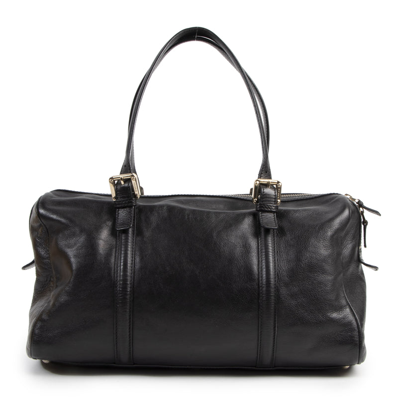 Authentic secondhand Gucci Black Leather Shoulder Bag designer bags fashion luxury vintage webshop safe secure online shopping