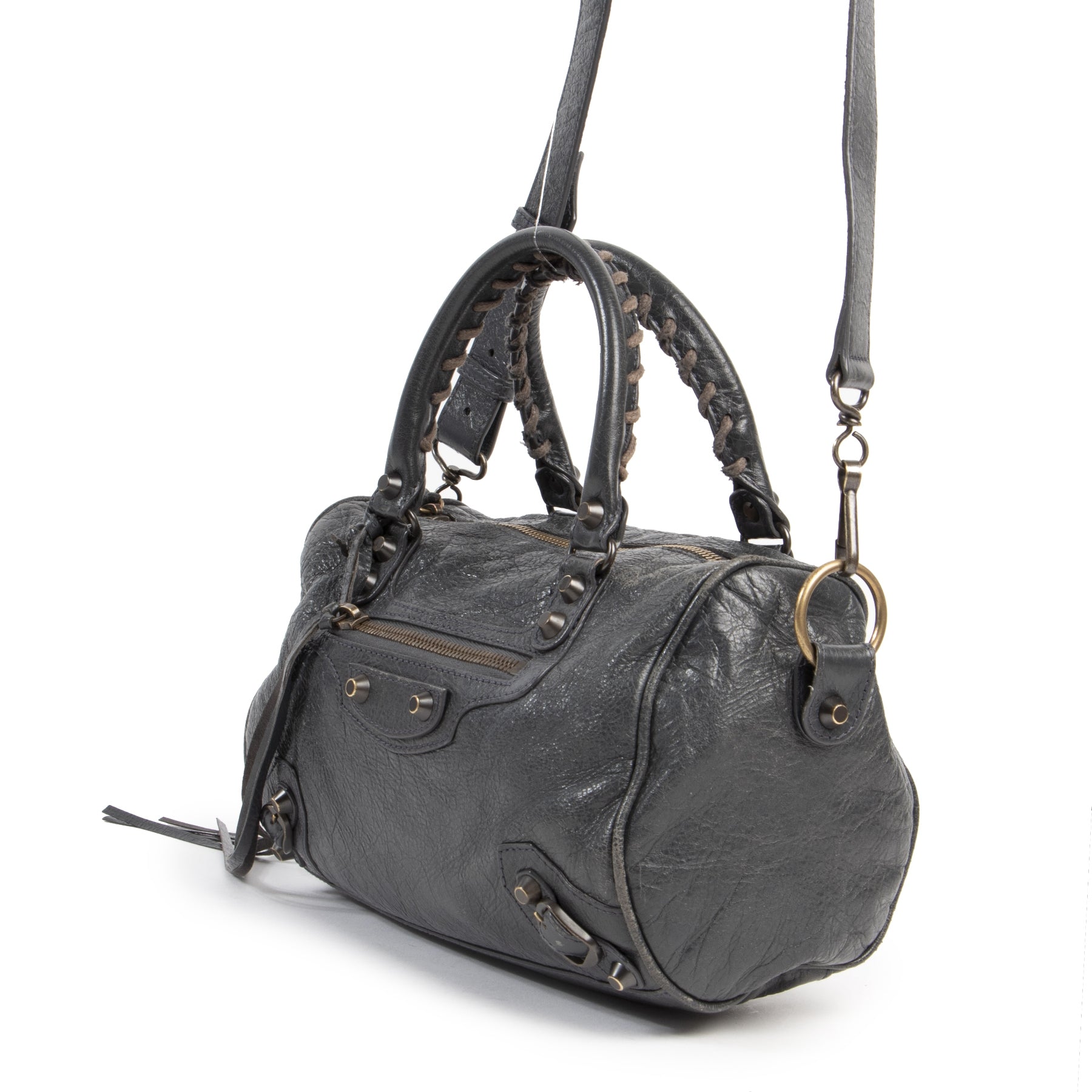 Balenciaga Dark Grey Classic Mini Twiggy Bag for sale pour le meilleur prix chez Labellov à Anvers