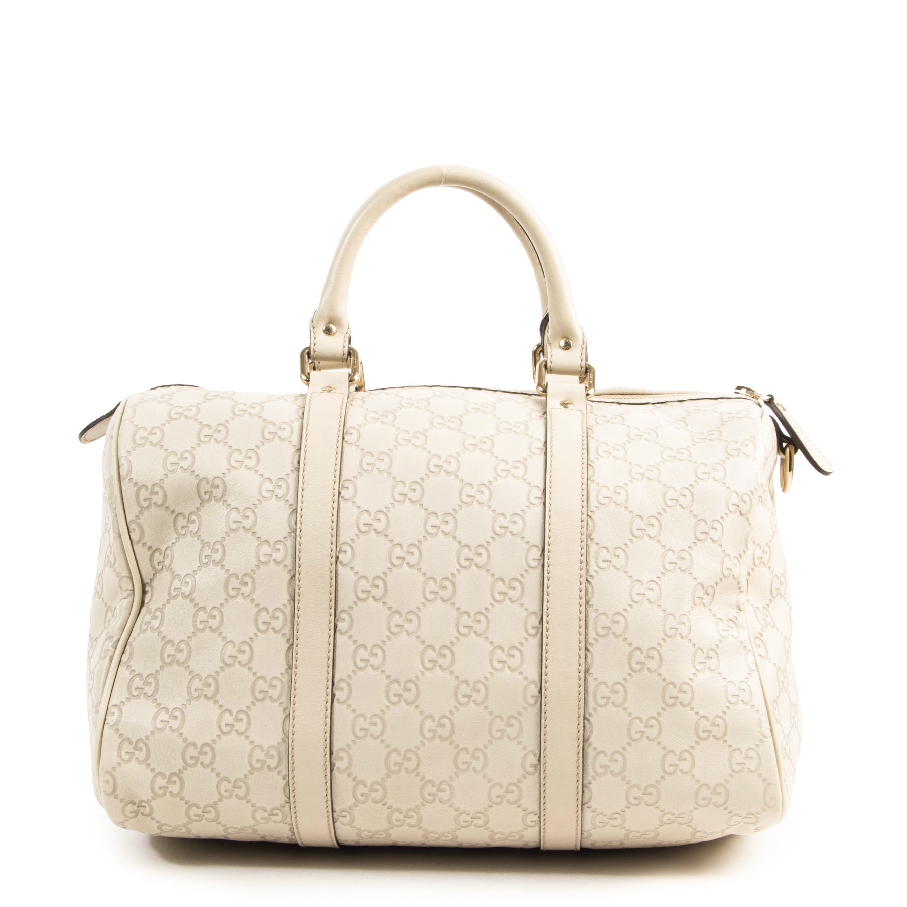 Authentic secondhand Gucci Cream Monogram Boston Bag designer bags fashion luxury vintage webshop safe secure online shopping