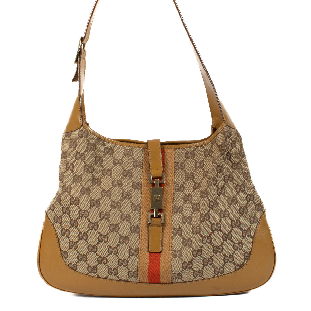 Shop safe online at Labellov in Antwerp, Brussels and Knokke this 100% authentic second hand Gucci GG Canvas Jackie Bag