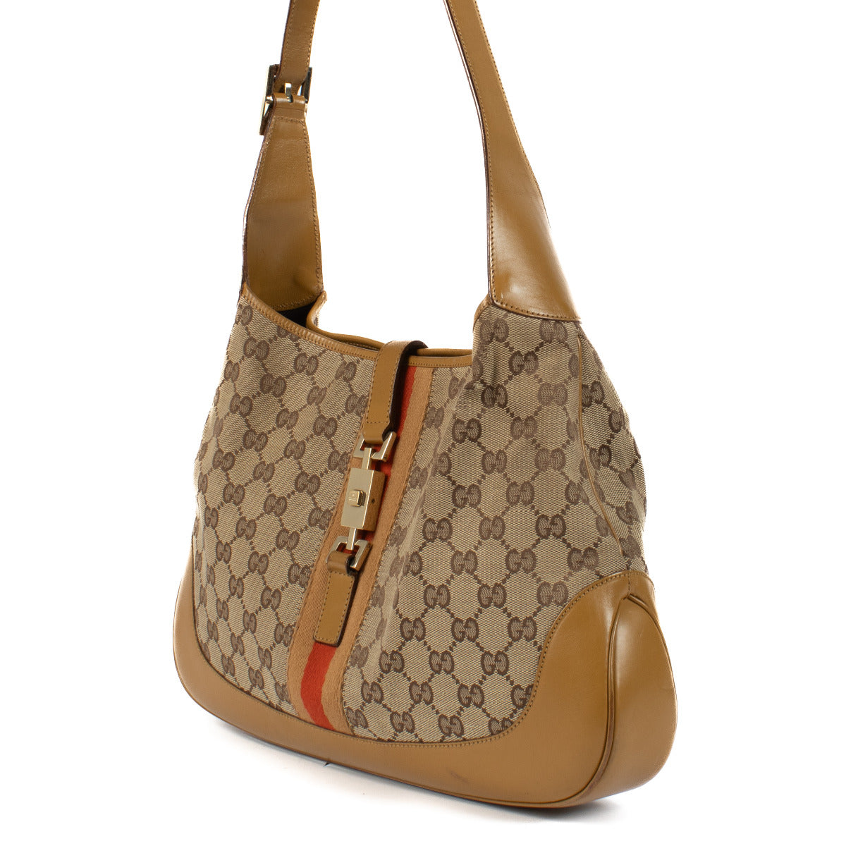Shop safe online at Labellov in Antwerp, Brussels and Knokke this 100% authentic second hand Gucci GG Canvas Jackie Bag