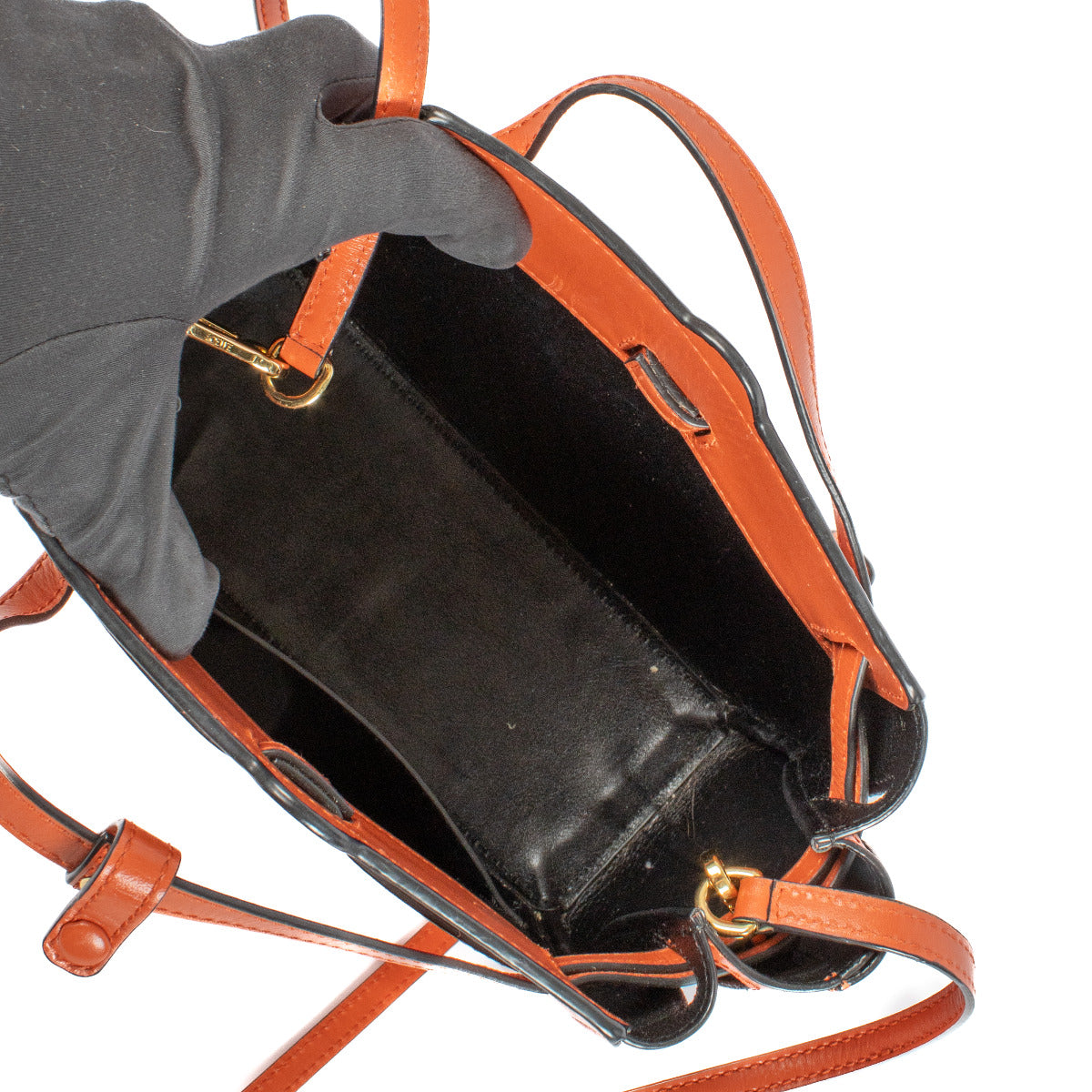 Loewe Vermillion Red Leather Mini Lazo Crossbody Bag
