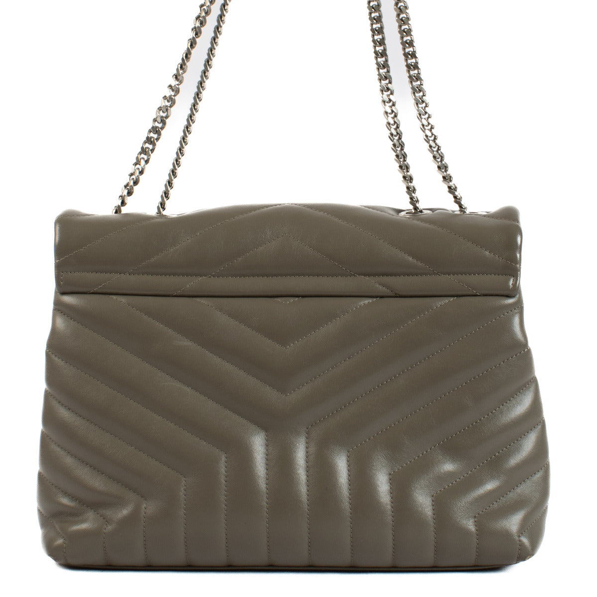 Sac porté épaule moyen Loulou Saint Laurent gris sauge