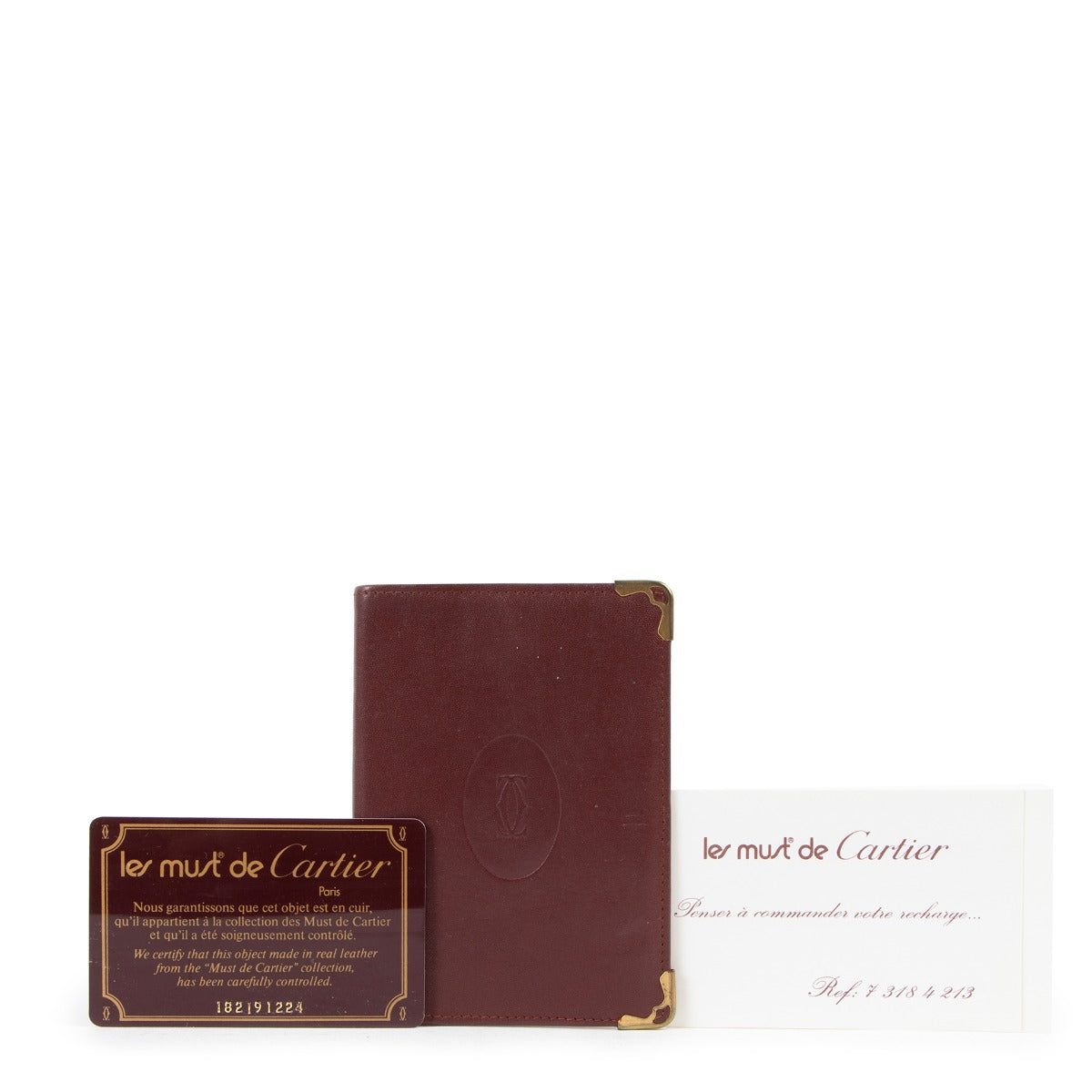 Must De Cartier Burgundy Leather Adress Book