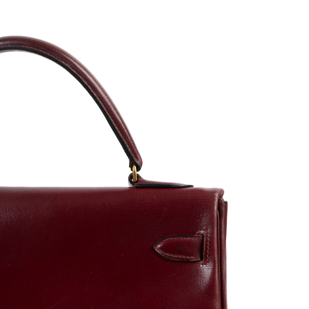 Hermes kelly retourne 32 rouge h box gold hardware