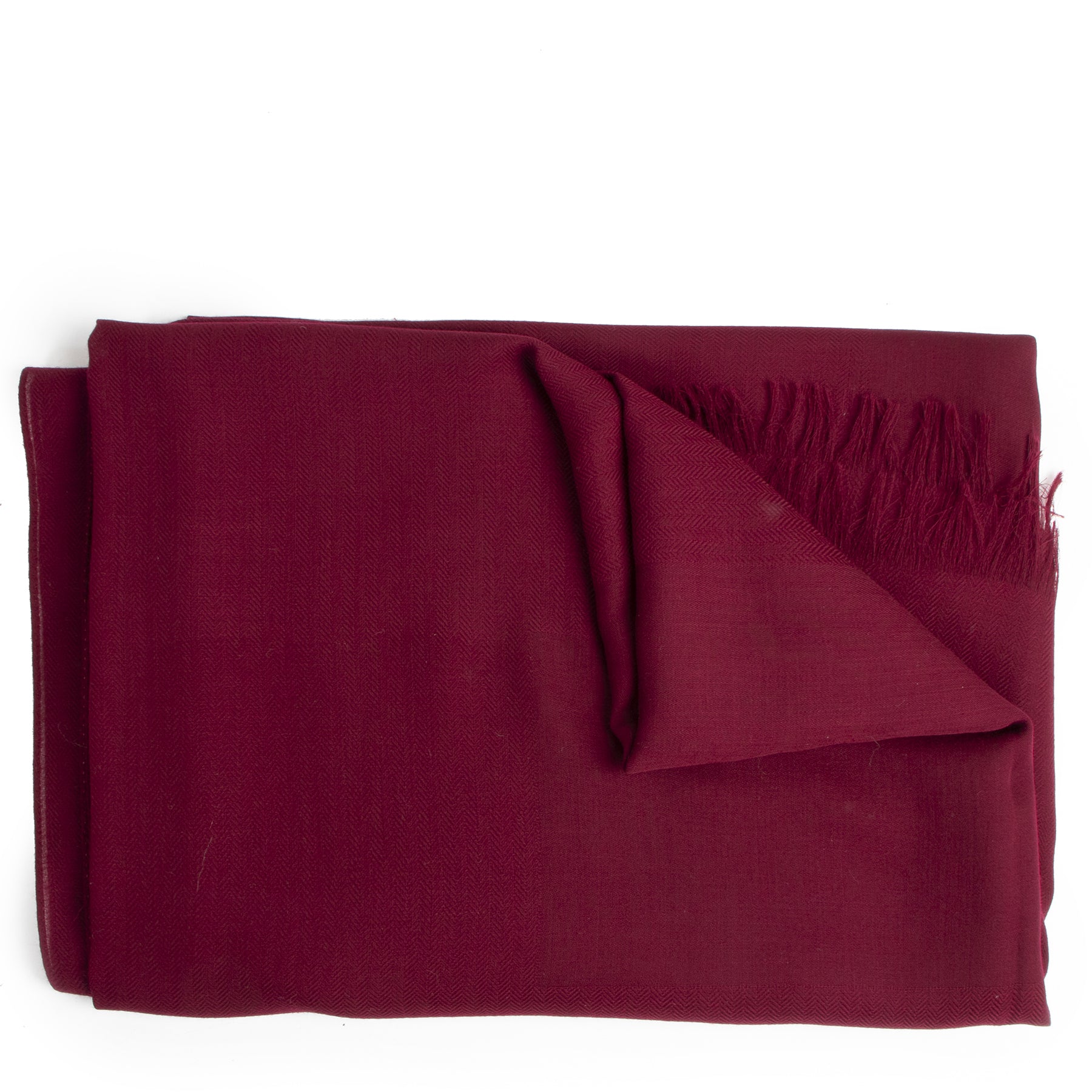 Authentieke Tweedehands Hermès Bordeaux Cashmere Scarf juiste prijs veilig online shoppen luxe merken webshop winkelen Antwerpen België mode fashion