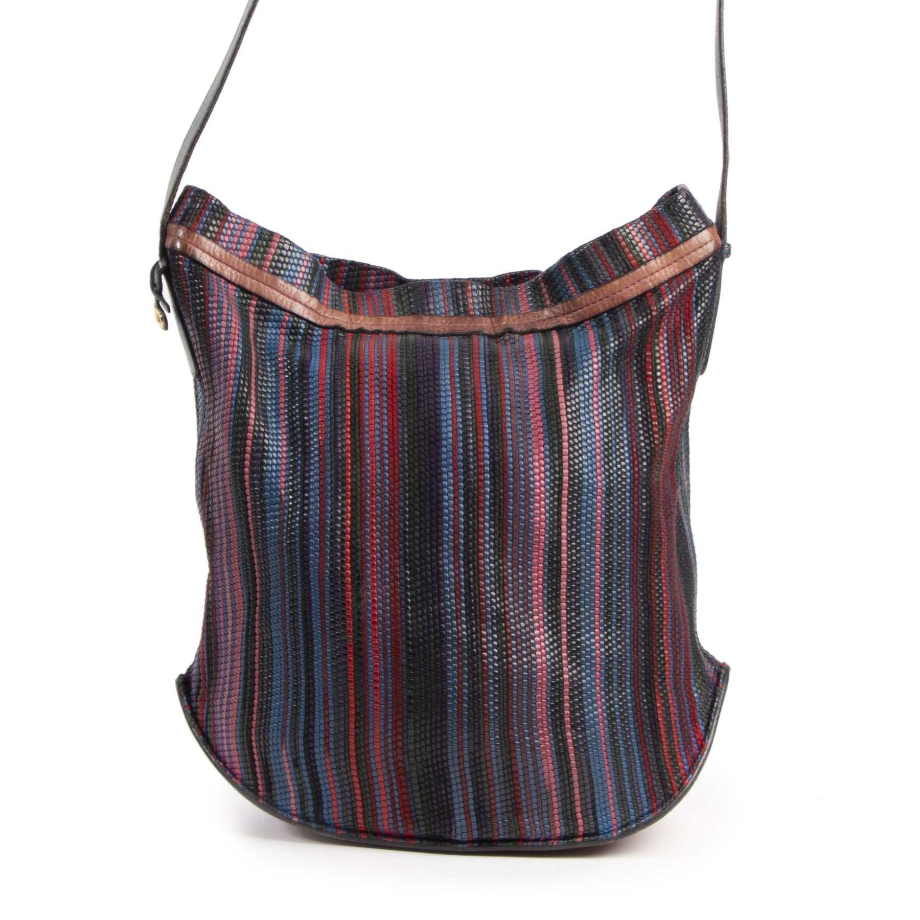 Authentieke Tweedehands Delvaux Le Pin Toile De Cuir Shoulder Bag juiste prijs veilig online shoppen luxe merken webshop winkelen Antwerpen België mode fashion