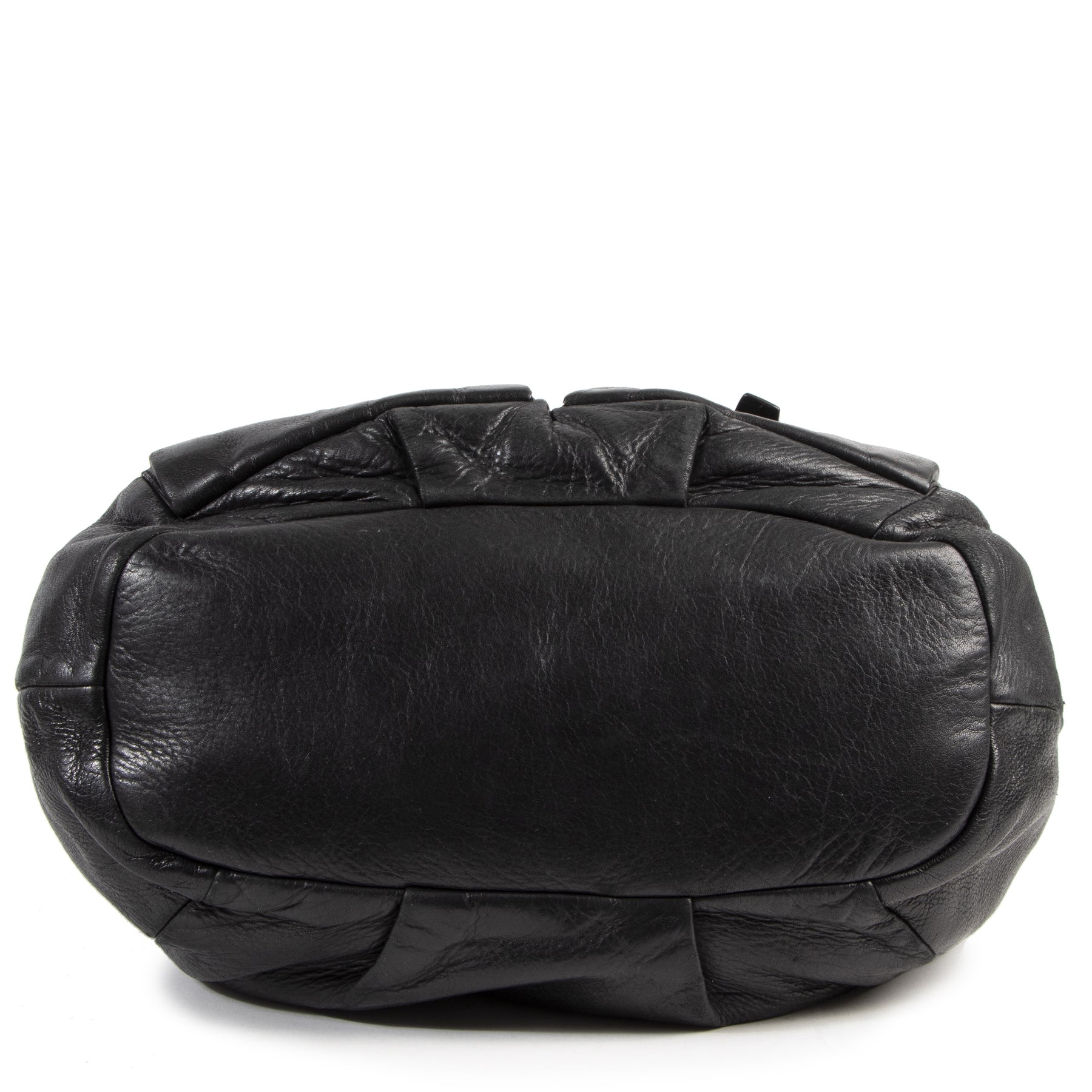 Authentic secondhand Prada Black Leather Shoulder Bag designer bags fashion luxury vintage webshop safe secure online shopping high end designer brands