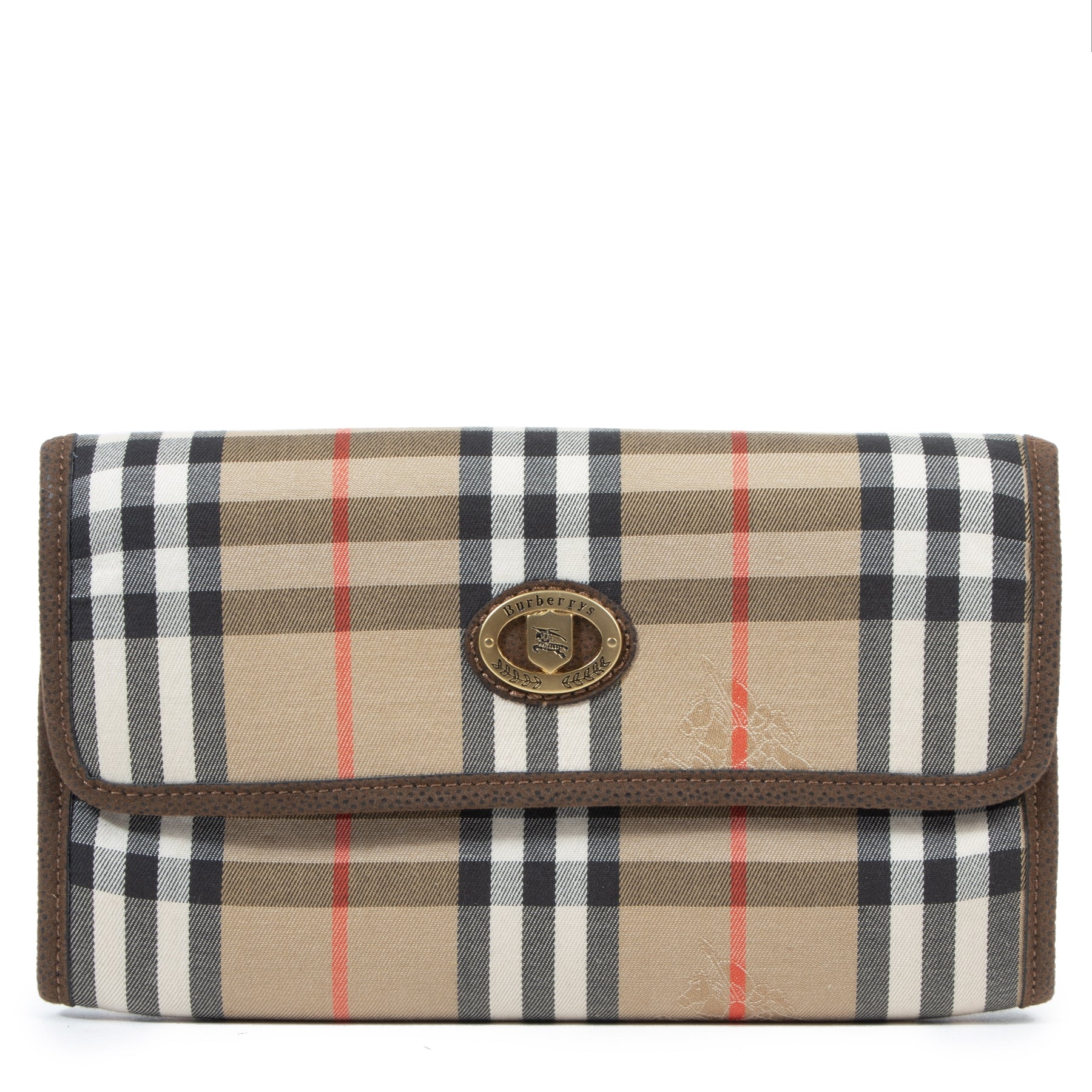 Authentieke Tweedehands Burberry Nova Check Clutch juiste prijs veilig online shoppen luxe merken webshop winkelen Antwerpen België mode fashion