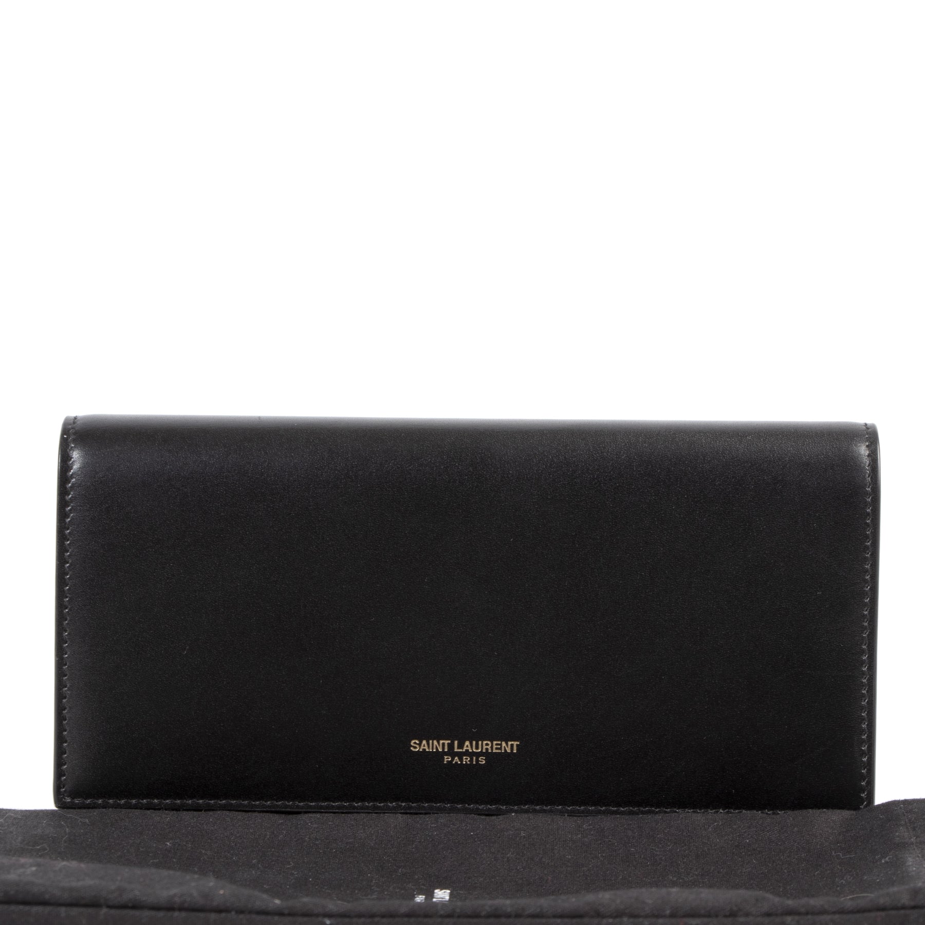Authentic secondhand Saint Laurent Black Leather Wallet designer accessories fashion luxury vintage webshop safe secure online shopping designer high end brands