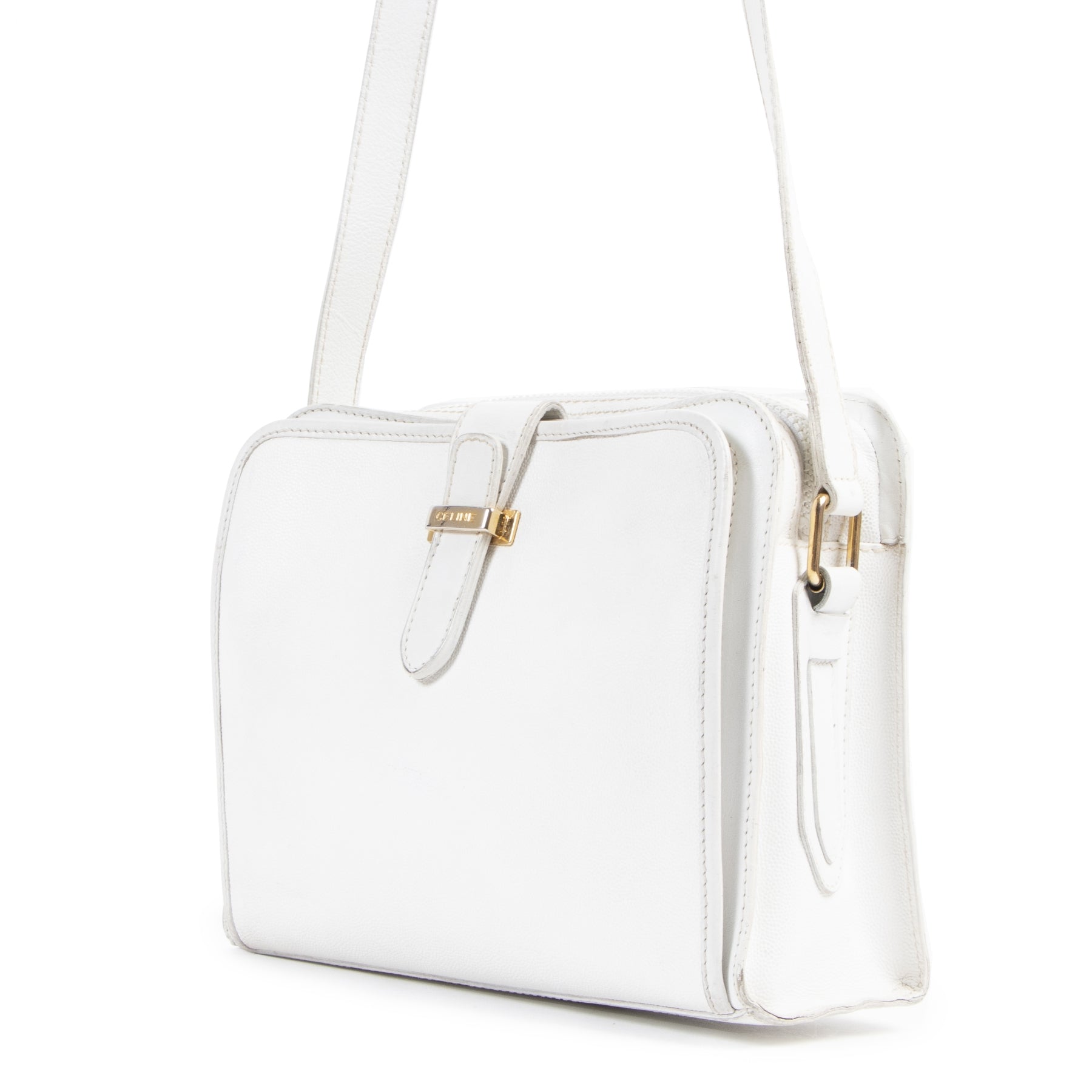 Céline White Leather Crossbody Bag