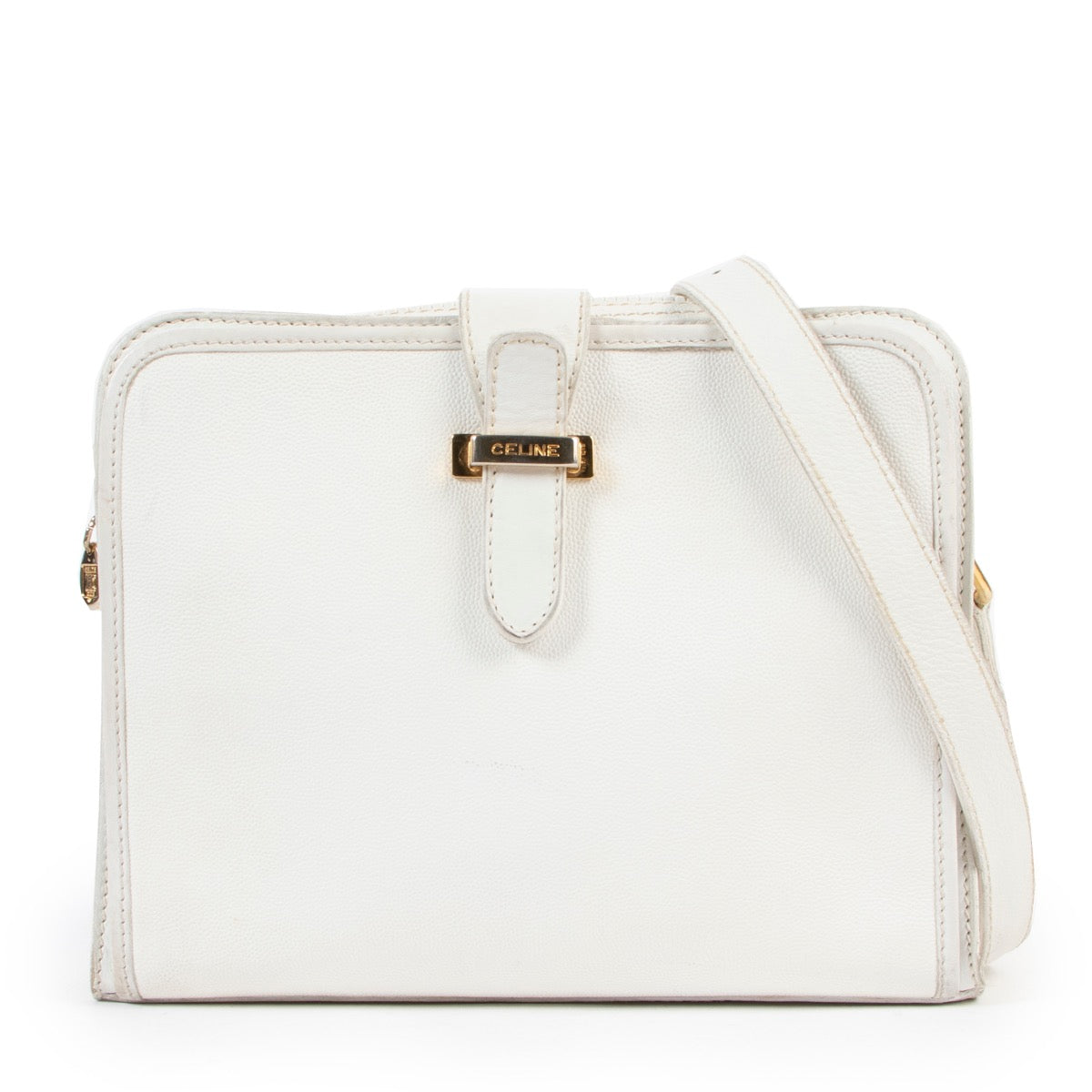 Celine White Leather Shoulder bag in original condition on safe site for 2nd hand designer bags