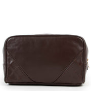 Vintage designer brown leather travel case by Chanel in good condition by Labellov luxury