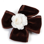 Chanel Brown White Flower Hair Clip Other in good condition on Labellov Luxury vintage site