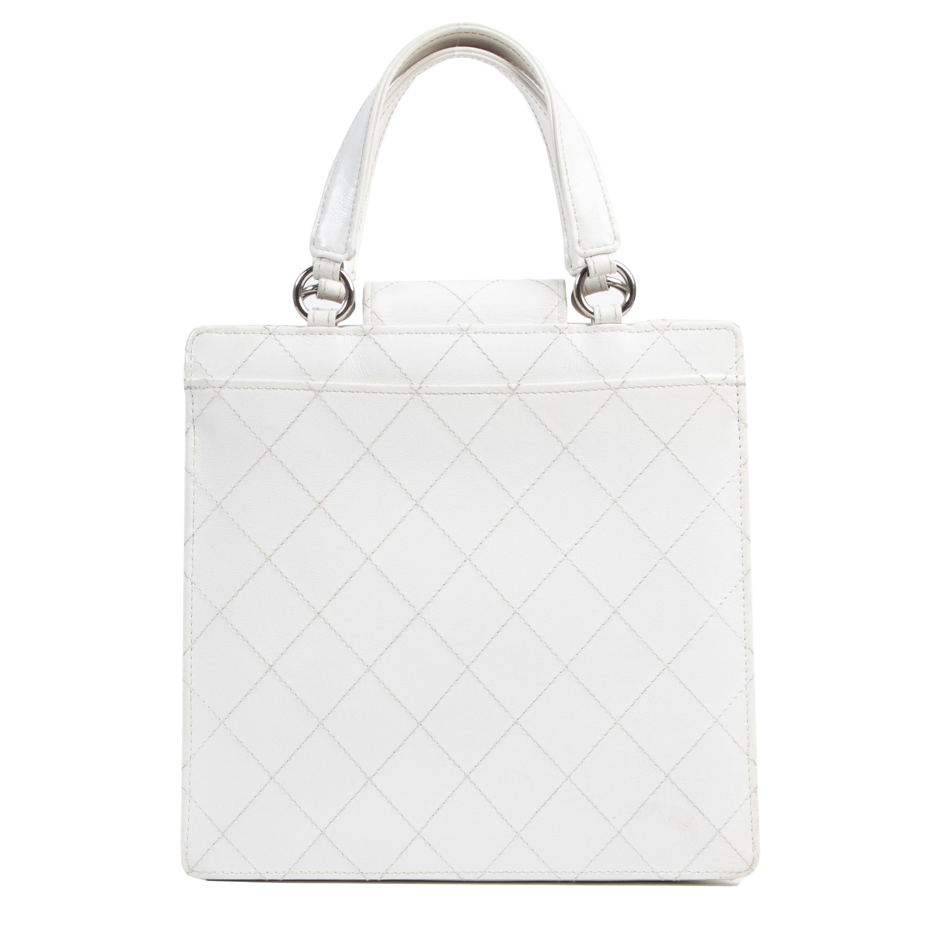 Chanel White Quilted Leather Bag