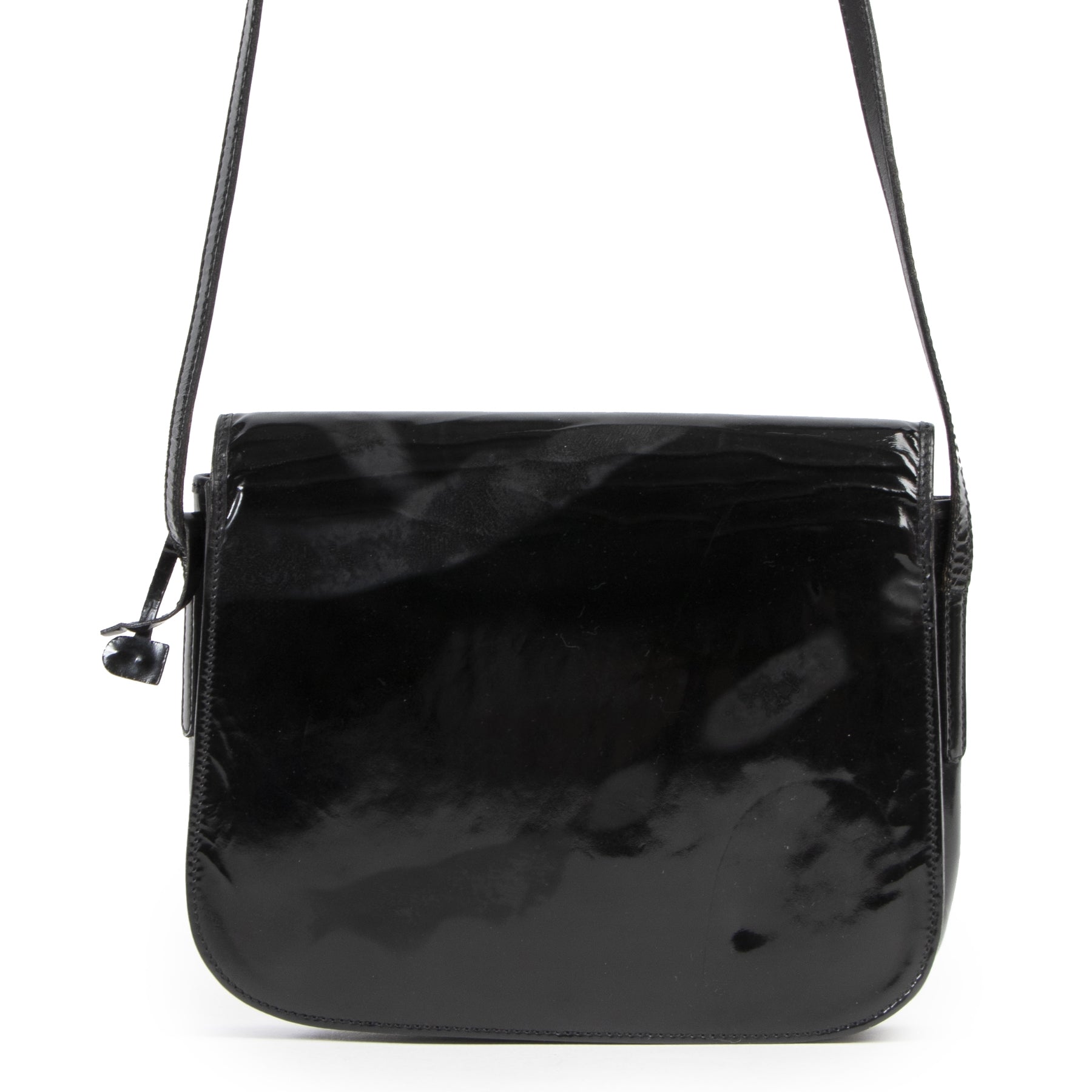 Delvaux Black Patent Leather Crossbody Bag